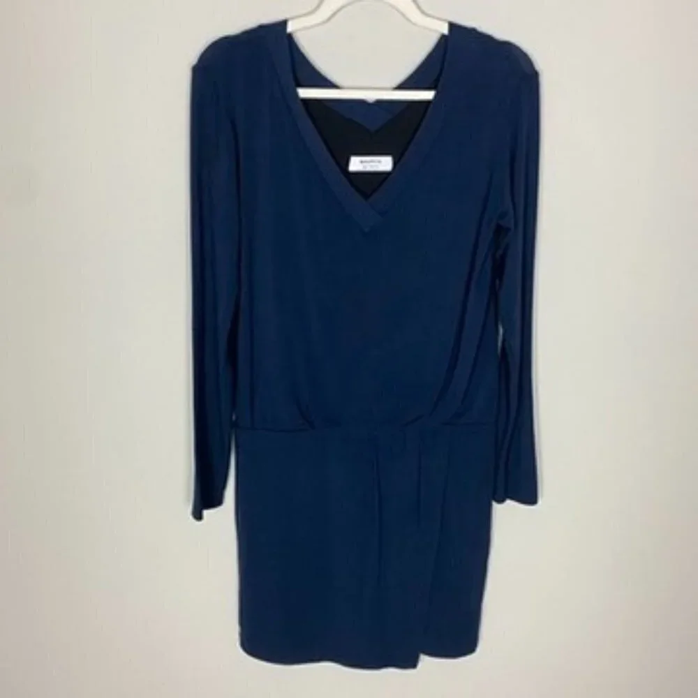 Bailey 44 Lloyd Sweater Knit Mini Dress Long Sleeve Navy Blue Womens Small‎